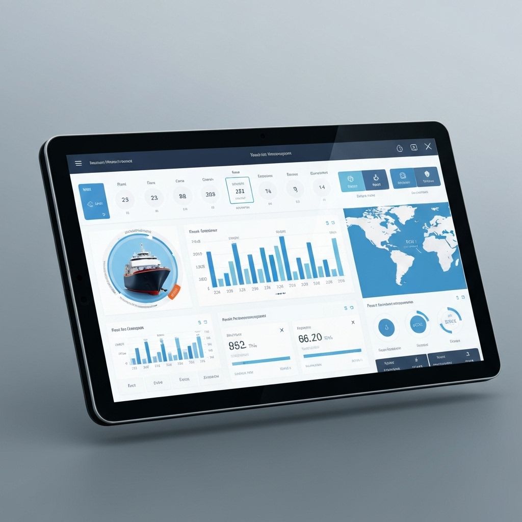Vessel360 maritime fleet management software dashboard showing real-time vessel tracking, maintenance scheduling, and compliance monitoring
